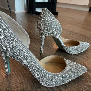 Betsey Johnson Silver Embellished Heels